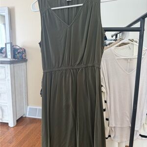 Old Navy Olive Green Midi Dress